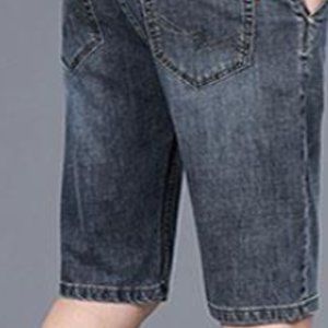 Stretch denim shorts men's slim straight